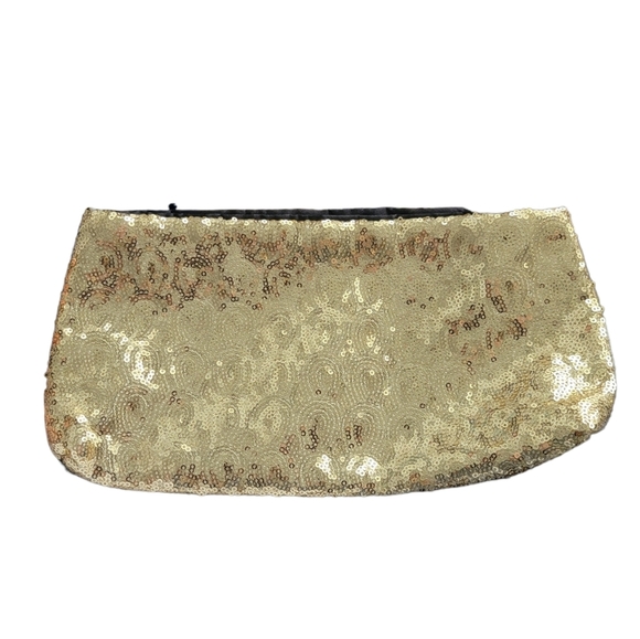 Handbags - NWOT Black & Gold Sequin & Velvet Clutch Bag